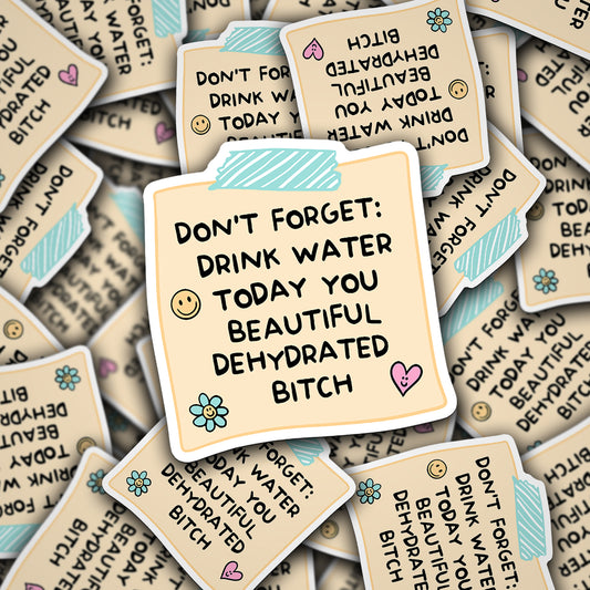 Vinyl Decal Drink Water Reminder Design