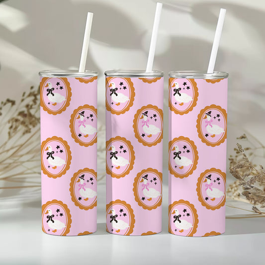 20 oz Skinny Tumbler, Halloween Goose Pattern