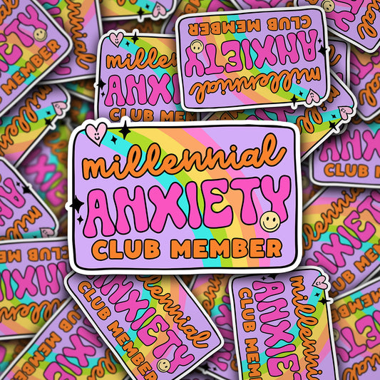 Vinyl Decal Millennial Anxiety Club