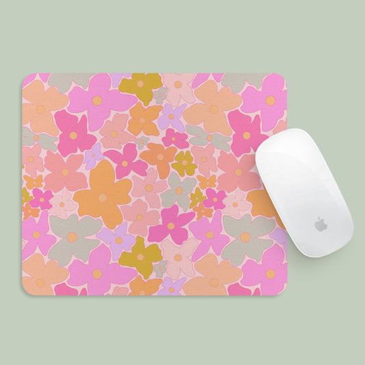 Mousepad Pink Floral Pattern