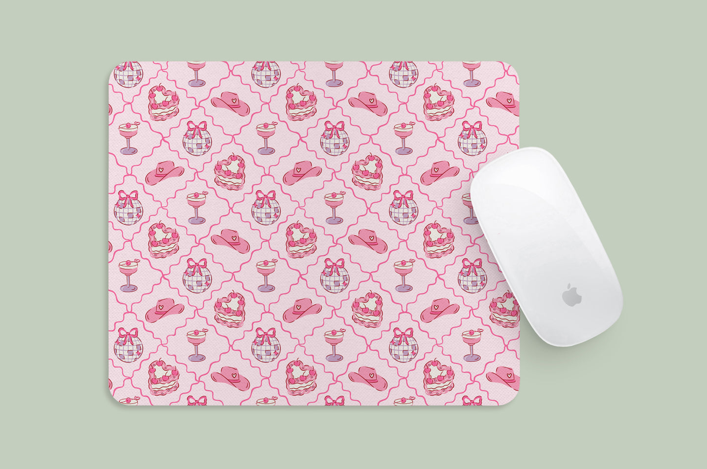 Mousepad Pink Disco Pattern