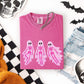 Graphic Tee, Pink Skeleton Ghosts