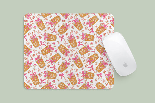 Mousepad Pink Iced Coffee Pattern