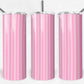 20 oz Skinny Tumbler, Pink Stripe Pattern