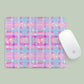Mousepad Purple Painted Stars and Plaid Pattern
