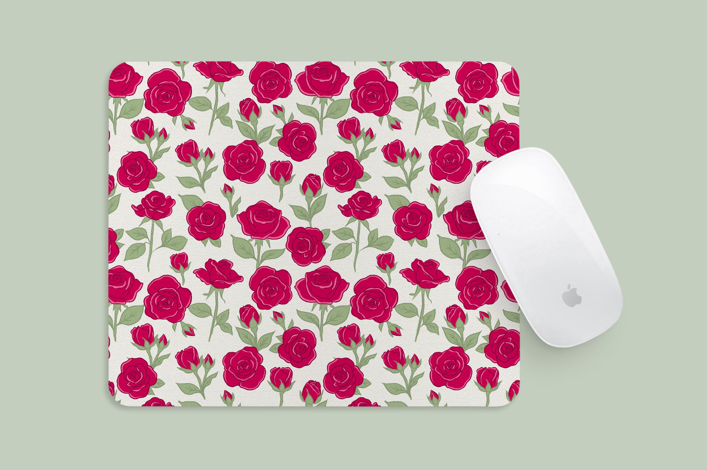 Mousepad Red Rose Pattern