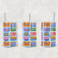 12 oz Kids Skinny Tumbler, Colorful Sardines Tin Pattern
