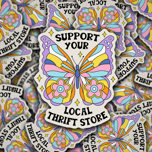 Vinyl Decal Support Your Local Thrift Store