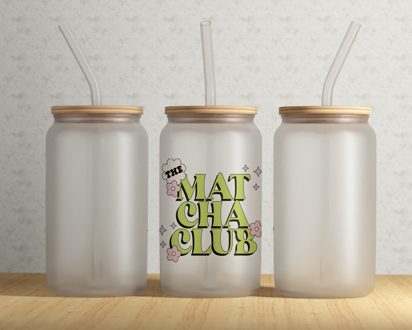 Frosted Can Glass, The Matcha Club