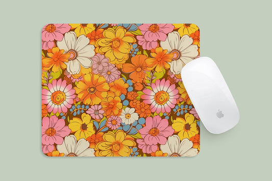 Mousepad Vintage 60's Floral Pattern