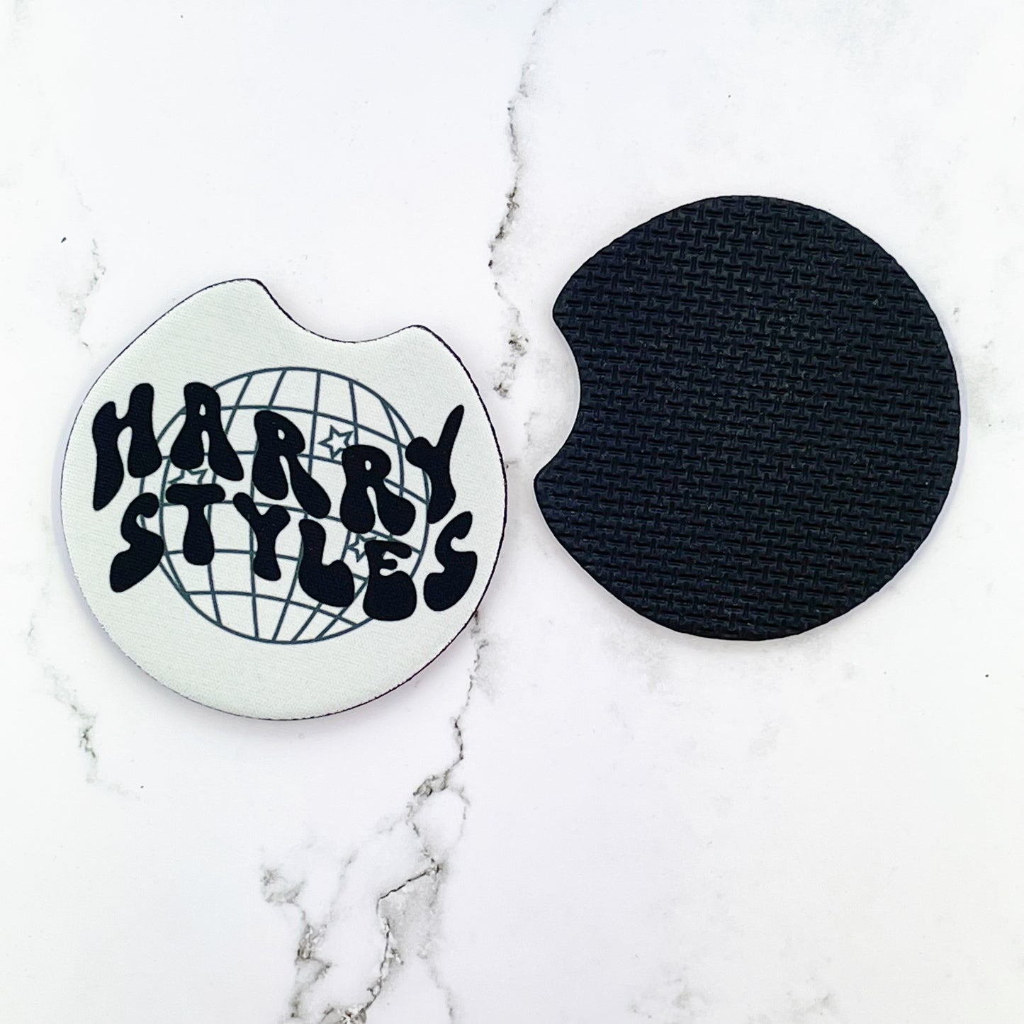 2 Car Coasters, Harry Styles Disco Ball Design