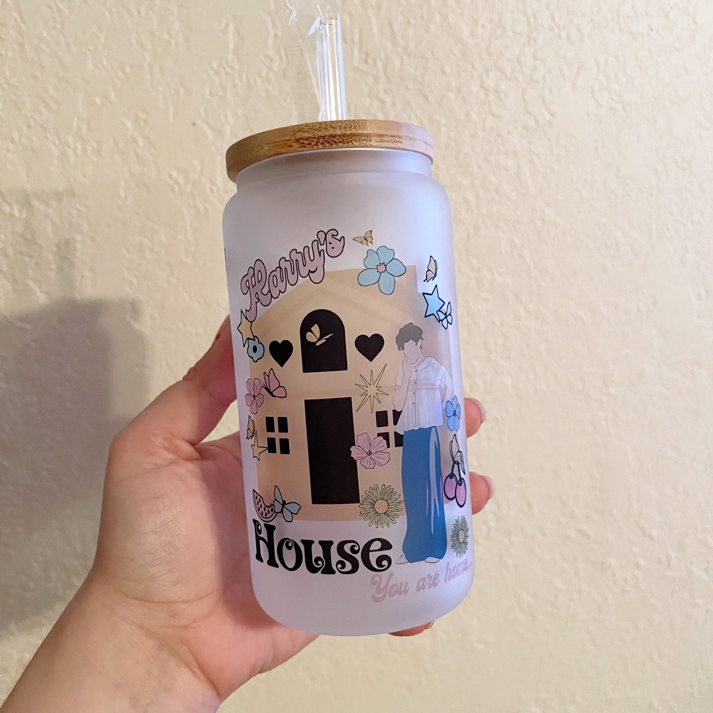 Frosted Can Glass, Harry Styles Inspired Design