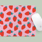 Mousepad Pink Grid Strawberry Design
