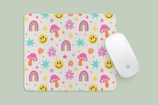 Mousepad Colorful Happy Rainbow Design