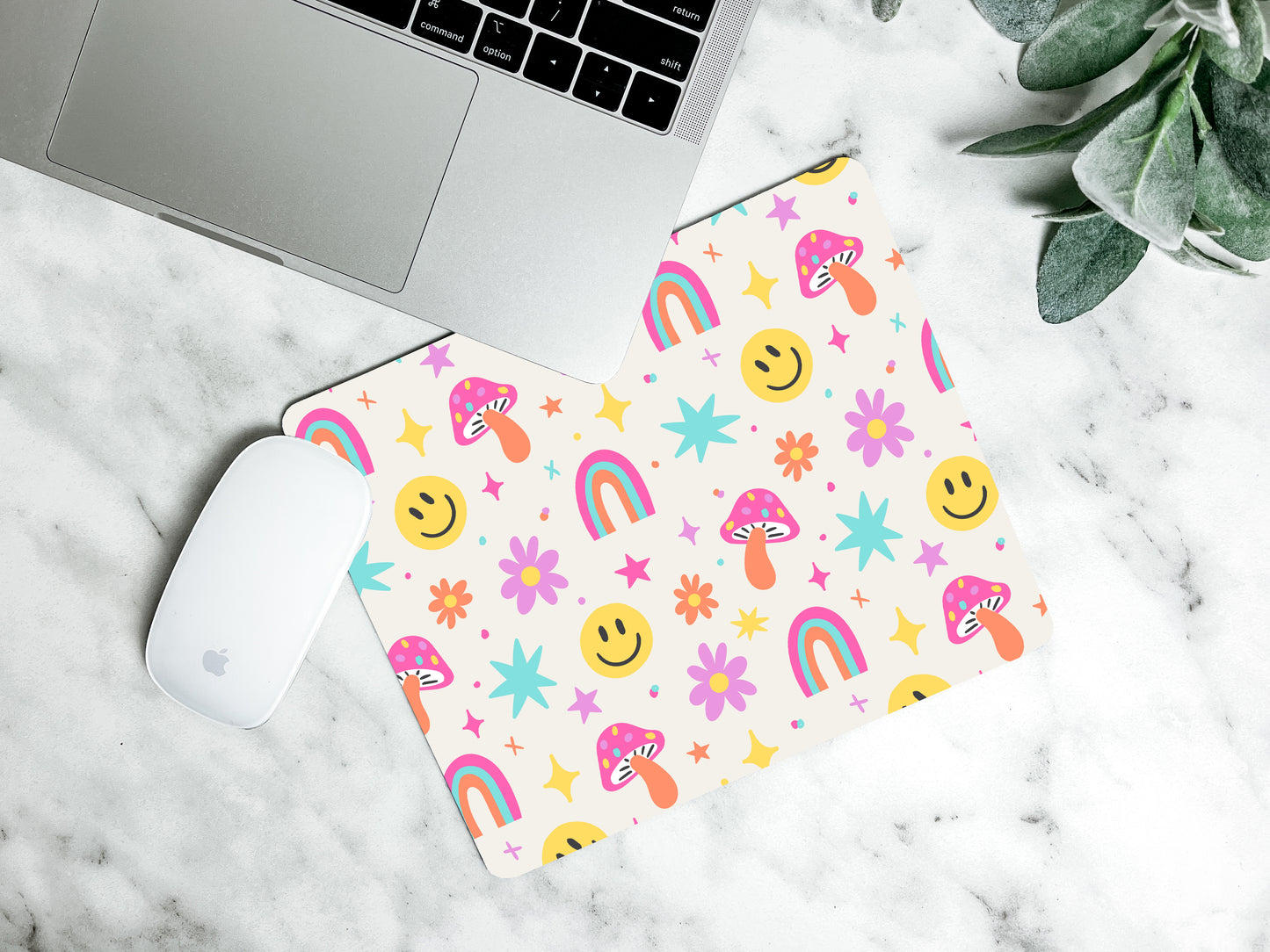 Mousepad Colorful Happy Rainbow Design