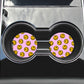 2 Car Coasters, Pink Happy Design